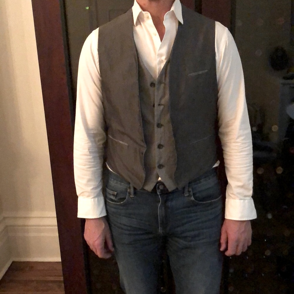 🪡John Varvatos cotton waistcoat
